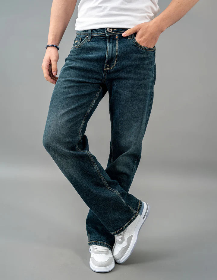 ROOKIES Med Blue 5 Pocket Midrise Loose Fit Jeans