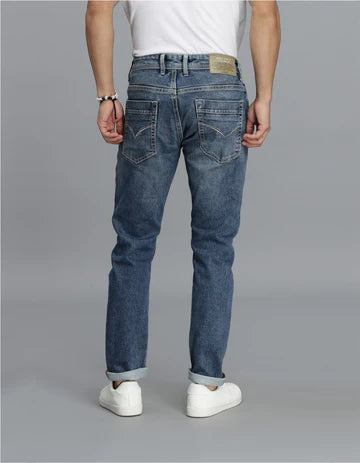 ROOKIES Men's Med Blue 5 Pocket Low-Rise Ankle Length Jeans