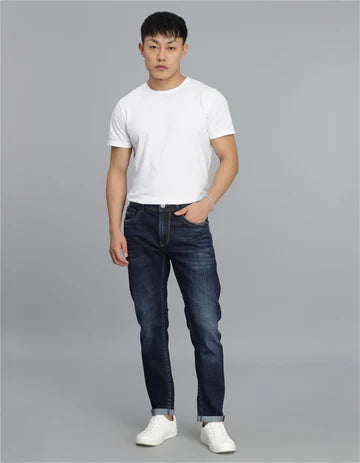 ROOKIES Men's Dk Blue 5 Pocket Low-Rise Ankle Length Jeans