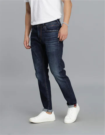 ROOKIES Men's Dk Blue 5 Pocket Low-Rise Ankle Length Jeans