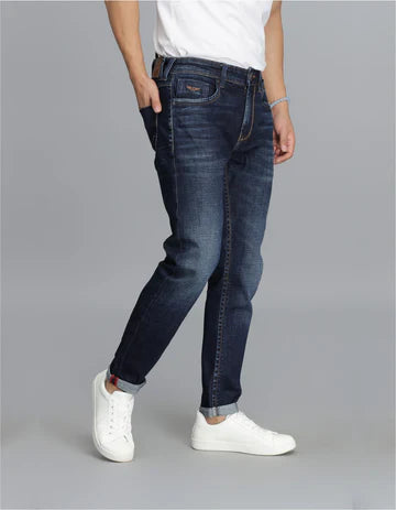 ROOKIES Men's Dk Blue 5 Pocket Low-Rise Ankle Length Jeans
