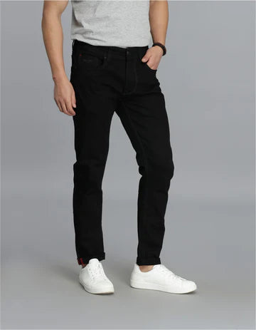 ROOKIES Men's Black 5 Pocket Low-Rise Ankle Length Jeans