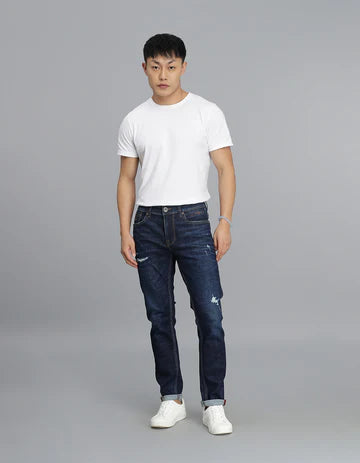 Dk Blue 5 Pocket Low-Rise Ankle Length Jeans