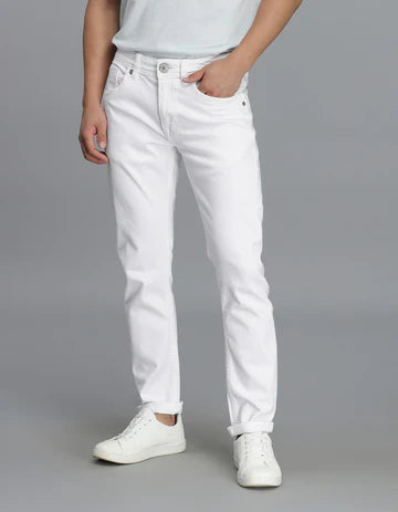 ROOKIES Men's White 5 Pocket Low-Rise Ankle Length Jeans