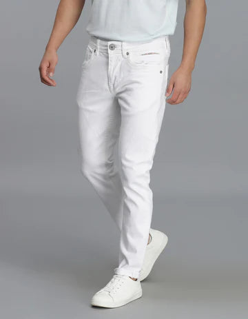ROOKIES Men's White 5 Pocket Low-Rise Ankle Length Jeans