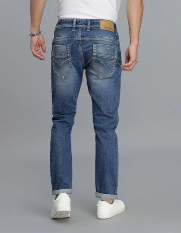 ROOKIES Men's Med Blue 5 Pocket Low-Rise Ankle Length Jeans