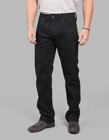 ROOKIES Black Midrise, Comfort And Straight Fit Stretch Jeans