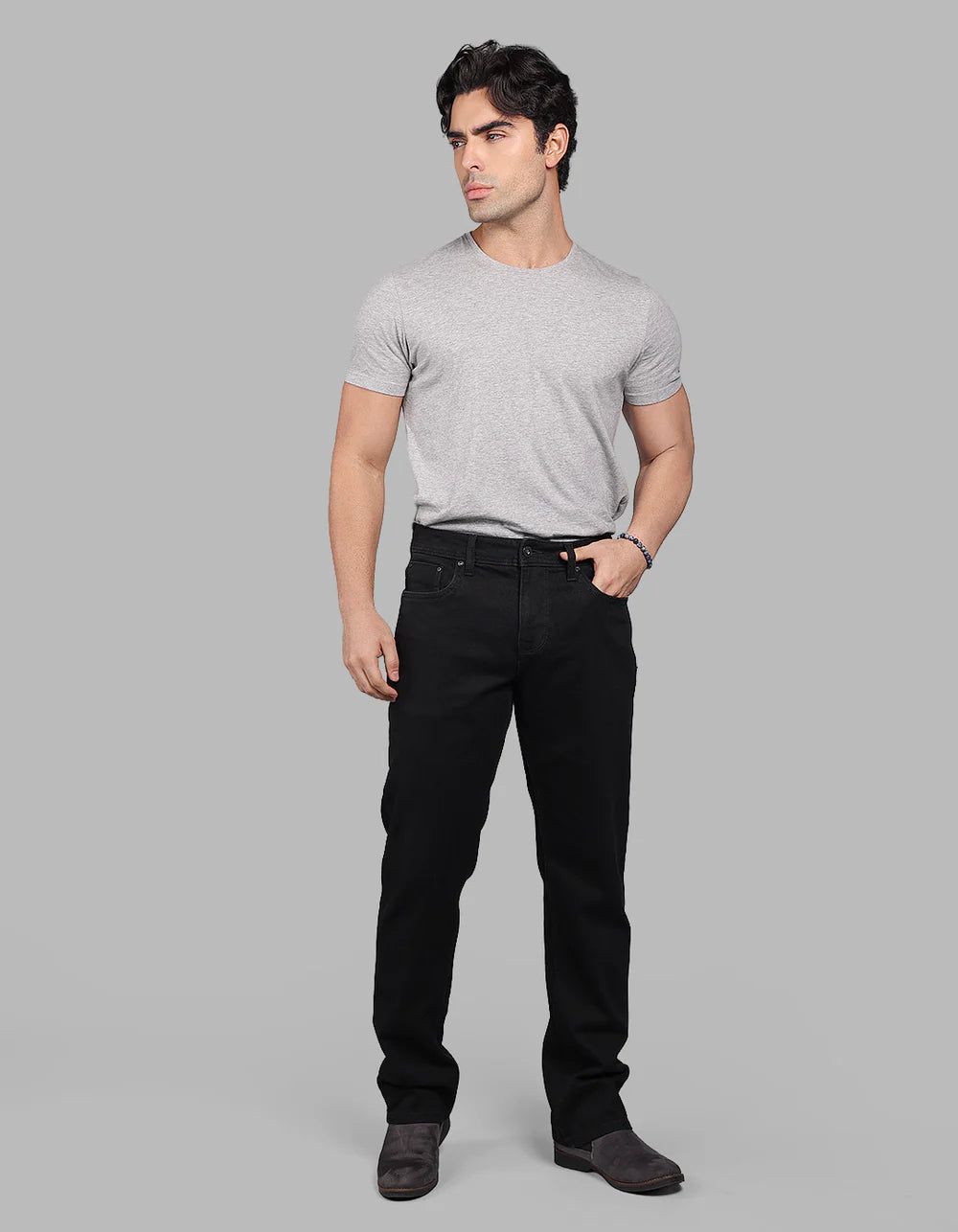 ROOKIES Black Midrise, Comfort And Straight Fit Stretch Jeans