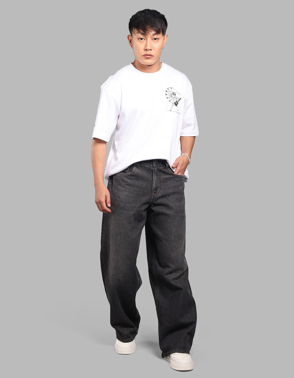 ROOKIES Dark Charcoal Extra Loose Fit Jeans