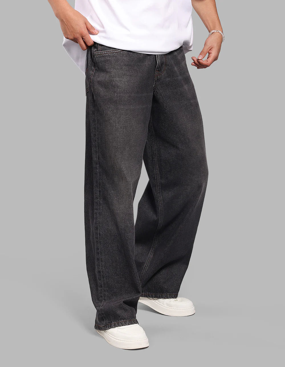 ROOKIES Dark Charcoal Extra Loose Fit Jeans