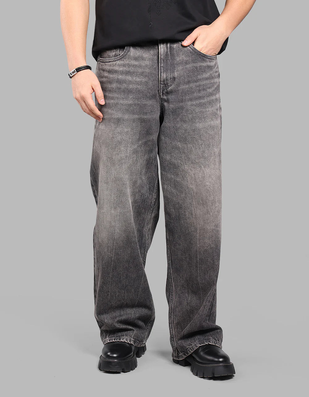ROOKIES Charcoal Extra Loose Fit Jeans