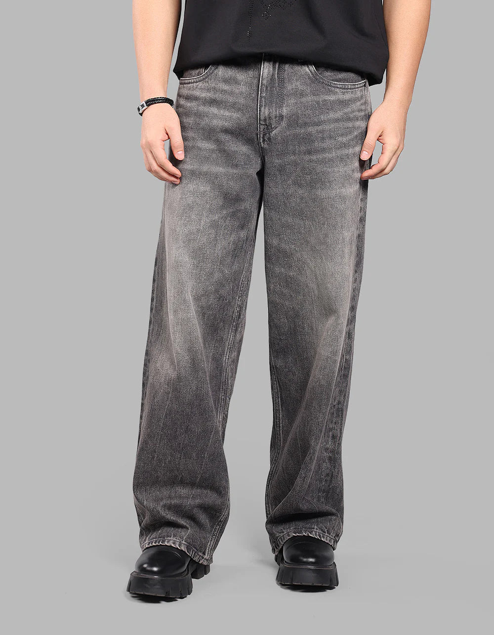 ROOKIES Charcoal Extra Loose Fit Jeans