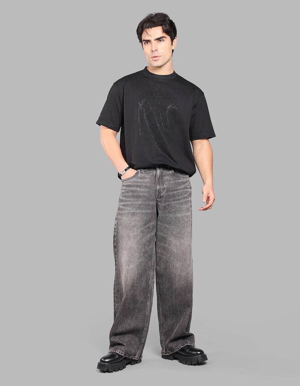 ROOKIES Charcoal Extra Loose Fit Jeans