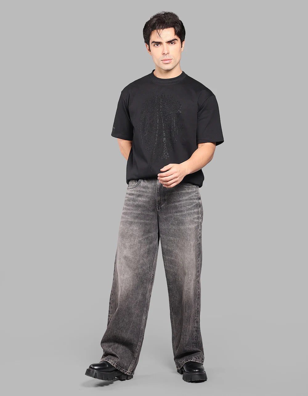 ROOKIES Charcoal Extra Loose Fit Jeans