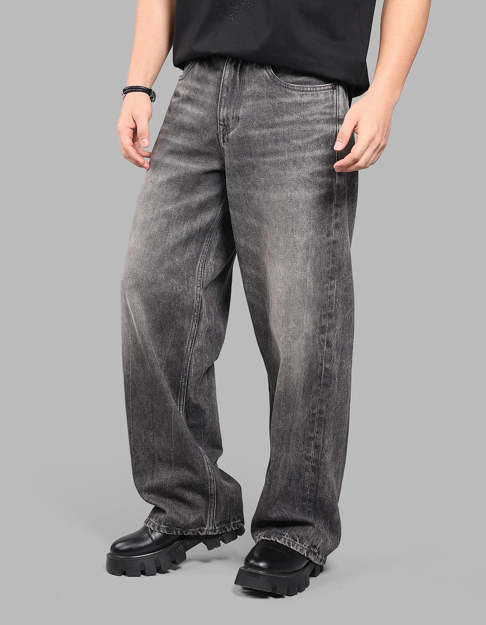 ROOKIES Charcoal Extra Loose Fit Jeans
