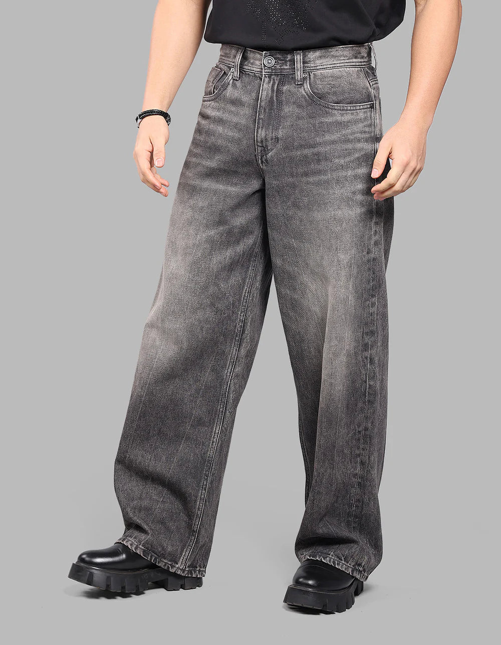 ROOKIES Charcoal Extra Loose Fit Jeans