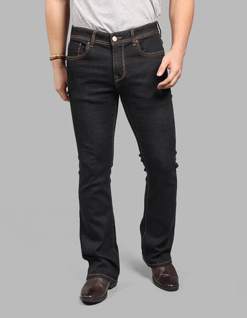 ROOKIES Charcoal Mid Rise Loose Boot Leg Stretch Jeans