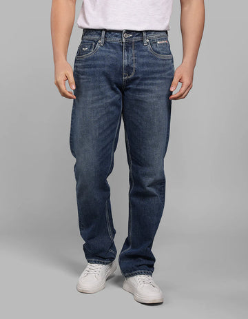 ROOKIES  Charcoal Midrise, Comfort And Straight Fit Stretch Jeans