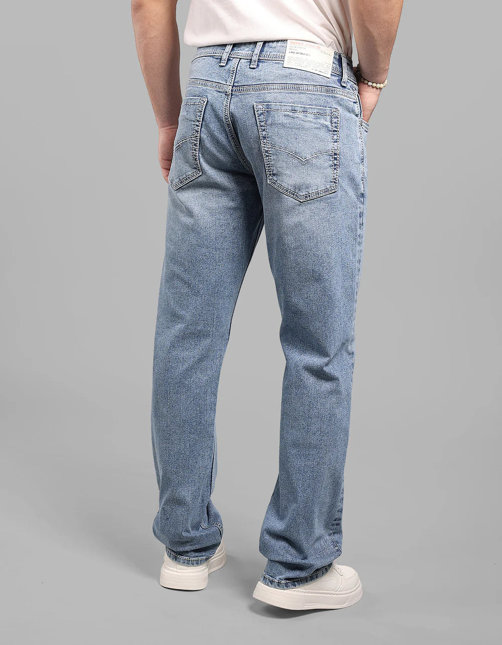 ROOKIES Light Blue Midrise, Comfort And Straight Crop Length Stretch Jeans