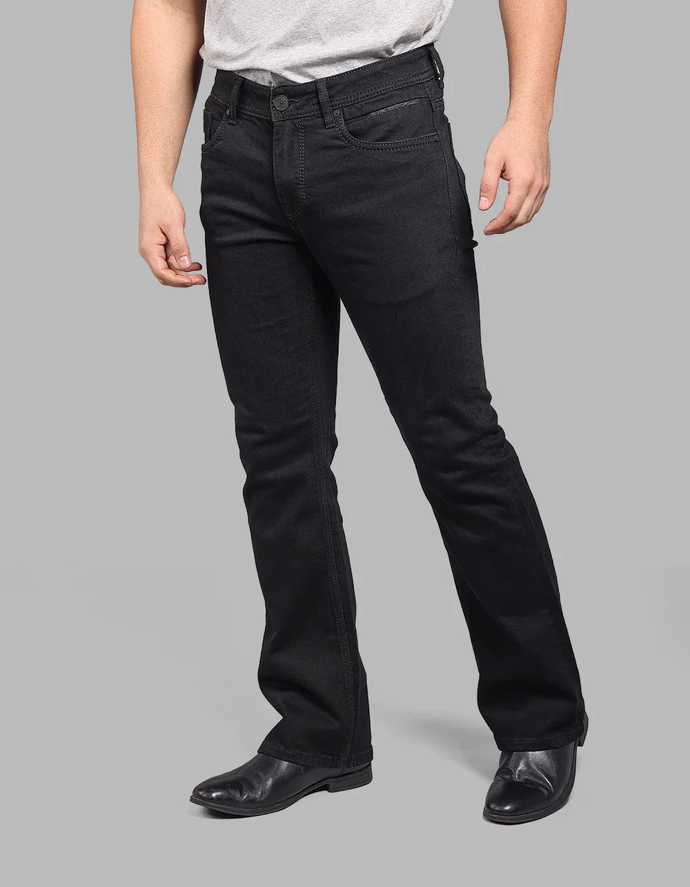 ROOKIES Black Mid Rise Loose Boot Leg Stretch Jeans