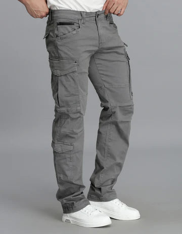 ROOKIES Men's Clay Grey Regular Fit Cargo Pant