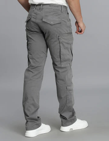 ROOKIES Men's Clay Grey Regular Fit Cargo Pant