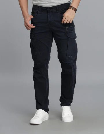 ROOKIES Men's Navy Regular Fit Cargo Pant