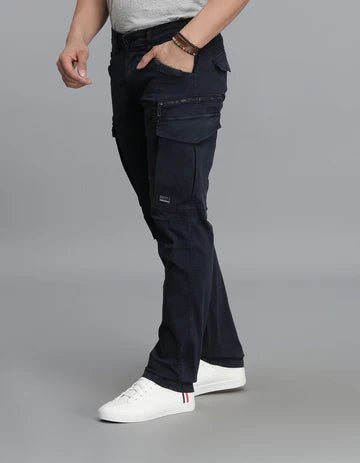 ROOKIES Men's Navy Regular Fit Cargo Pant