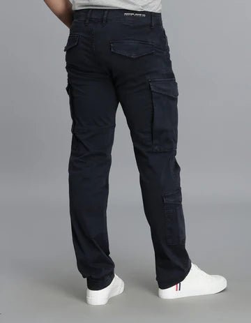 ROOKIES Men's Navy Regular Fit Cargo Pant