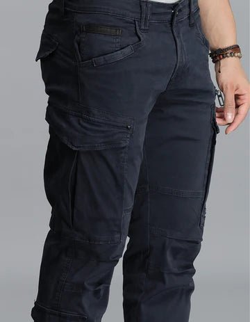 ROOKIES Men's Navy Regular Fit Cargo Pant
