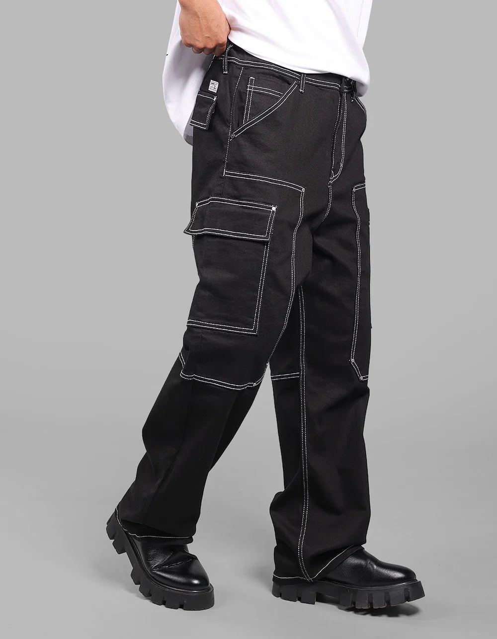 ROOKIES Black Loose Fit Denim Cargo