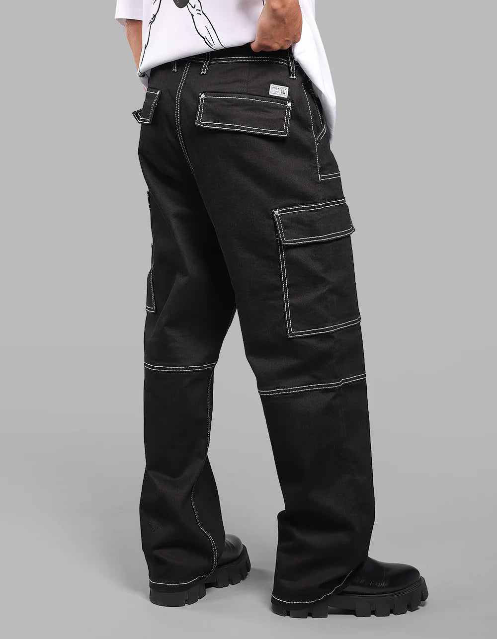 ROOKIES Black Loose Fit Denim Cargo