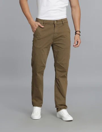 ROOKIES Men's Khaki Regular Fit Cargo Pant