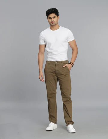 ROOKIES Men's Khaki Regular Fit Cargo Pant