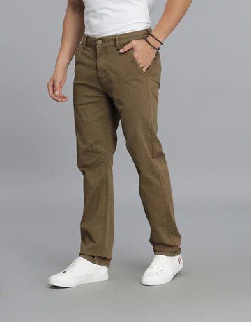 ROOKIES Men's Khaki Regular Fit Cargo Pant