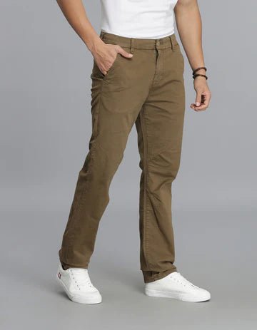 ROOKIES Men's Khaki Regular Fit Cargo Pant