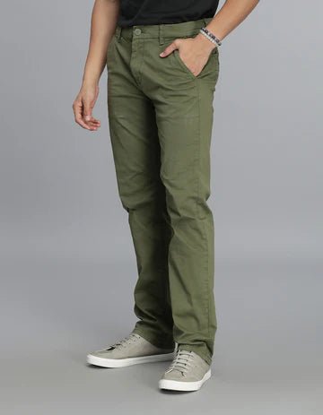 ROOKIES Men's Olive Regular Fit Cargo Pant