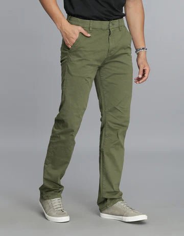 ROOKIES Men's Olive Regular Fit Cargo Pant