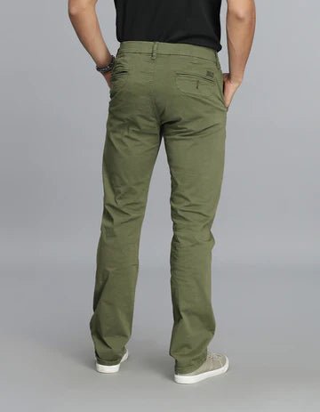 ROOKIES Men's Olive Regular Fit Cargo Pant