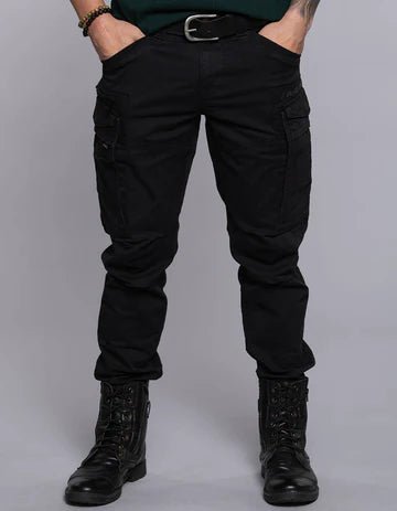 ROOKIES Men's Black Regular Fit Cargo Pant