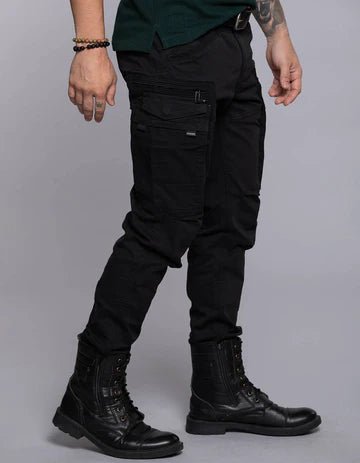 ROOKIES Men's Black Regular Fit Cargo Pant