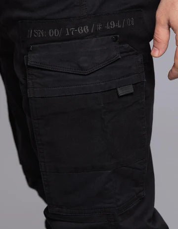 ROOKIES Men's Black Regular Fit Cargo Pant