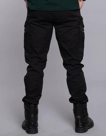 ROOKIES Men's Black Regular Fit Cargo Pant