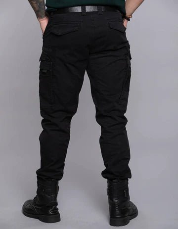 ROOKIES Men's Black Regular Fit Cargo Pant