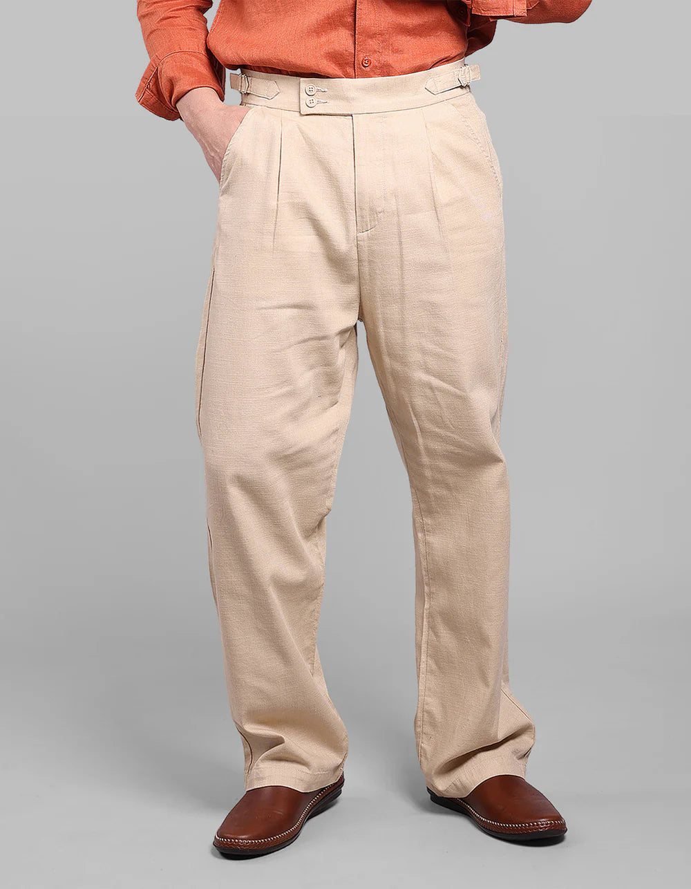 ROOKIES Pleated Korean Fit Cotton Pants