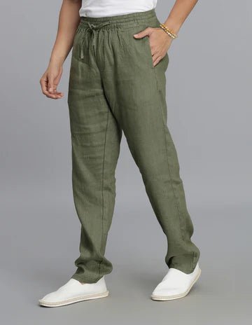 ROOKIES Men's Olive Linen Pant