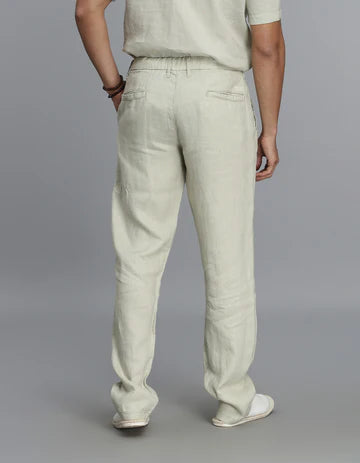 ROOKIES Men's Dark Beige Linen Chino Pant
