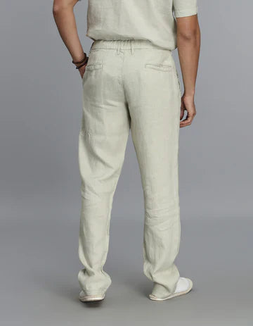 ROOKIES Men's Dark Beige Linen Chino Pant