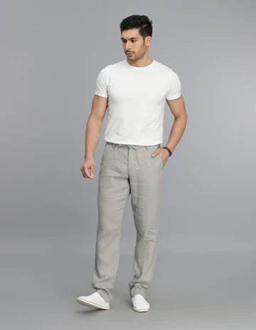 ROOKIES Men's Dark Stone Linen Chino Pant
