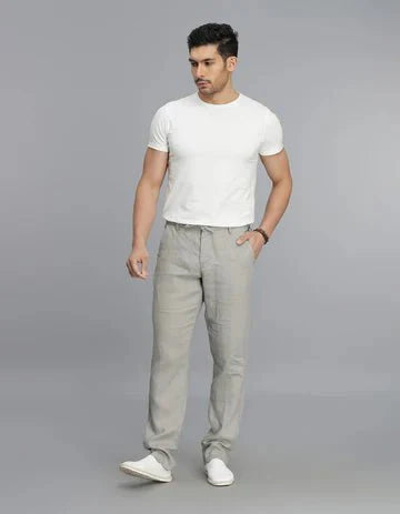 ROOKIES Men's Dark Stone Linen Chino Pant